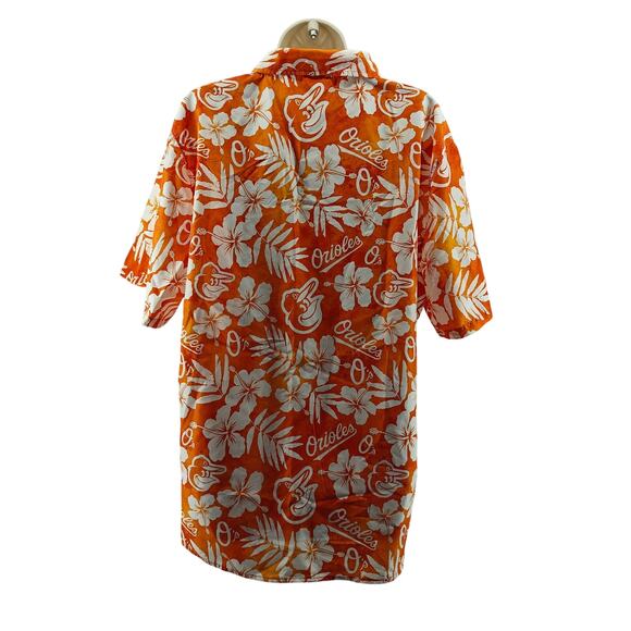Orioles Baltimore Baseball Promotional Floral Palms Poly Hawaiian Shirt Mens M - Picture 4 of 4